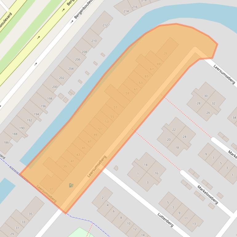 Kaart van postcodegebied 3825EB.