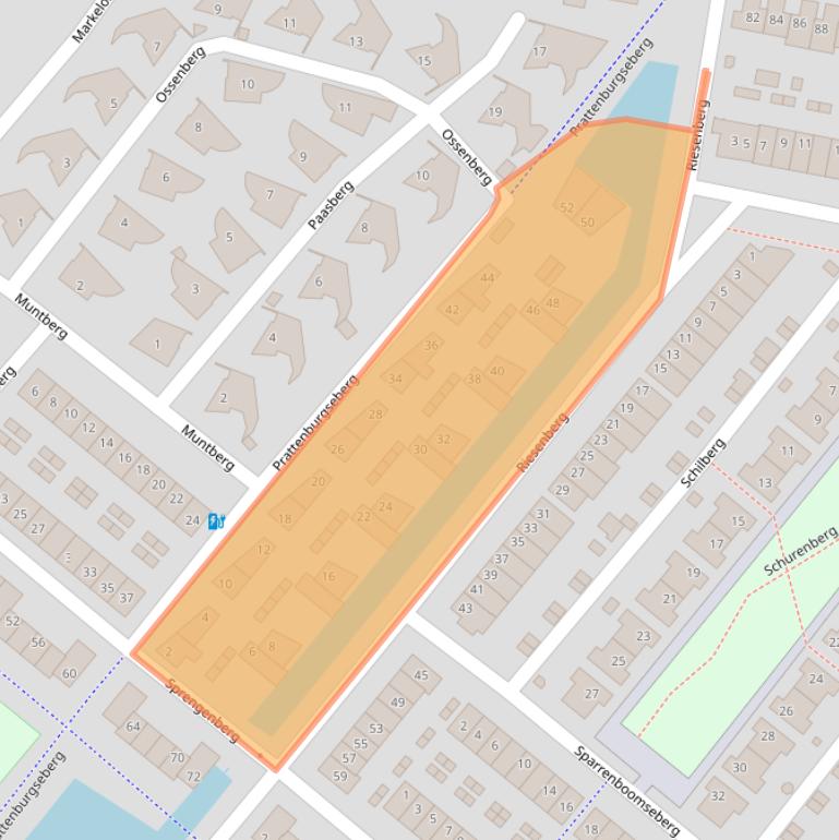 Kaart van postcodegebied 3825EM.