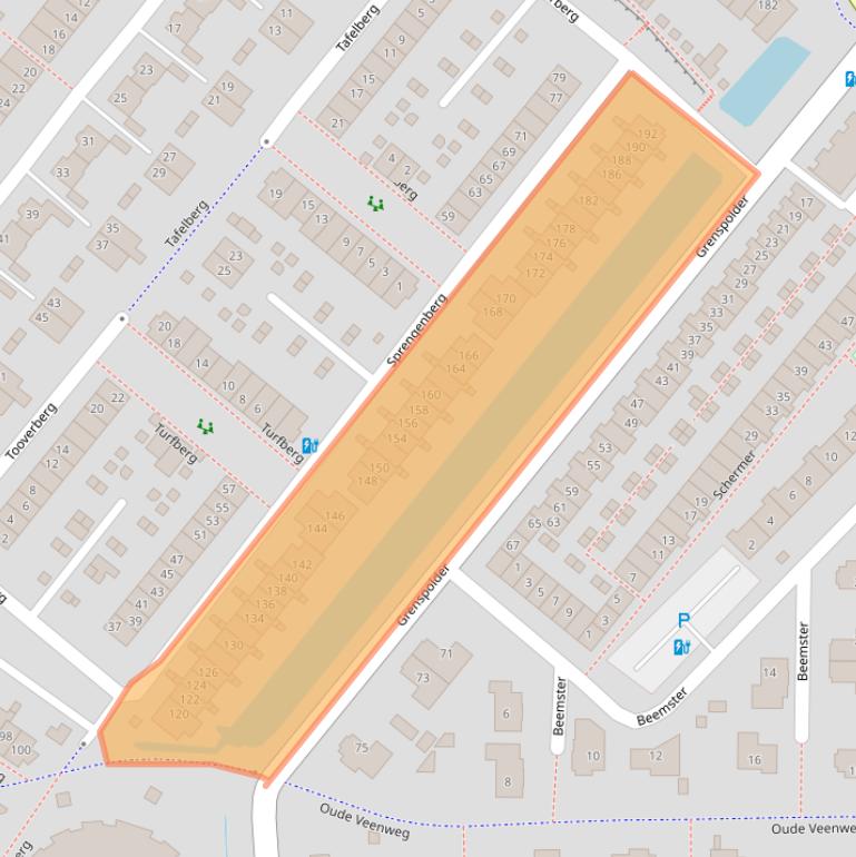 Kaart van postcodegebied 3825GZ.