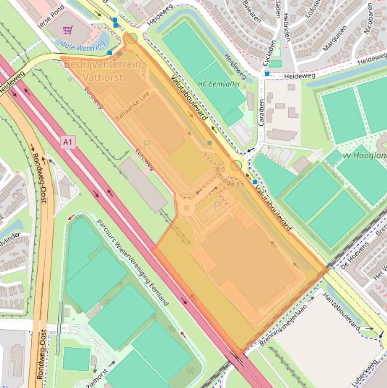 Kaart van postcodegebied 3825HB.