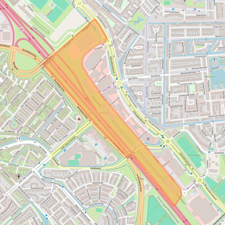 Kaart van postcodegebied 3825HD.