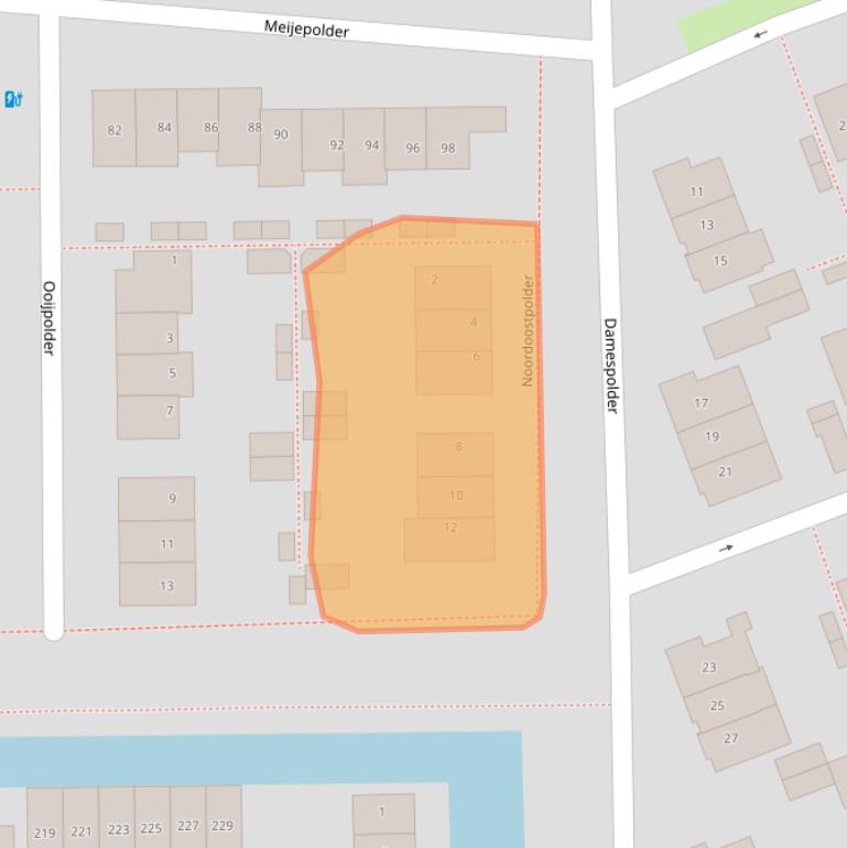 Kaart van postcodegebied 3825JS.