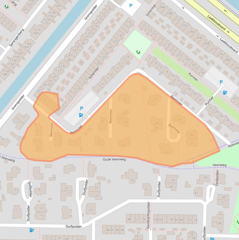 Kaart van postcodegebied 3825KC.