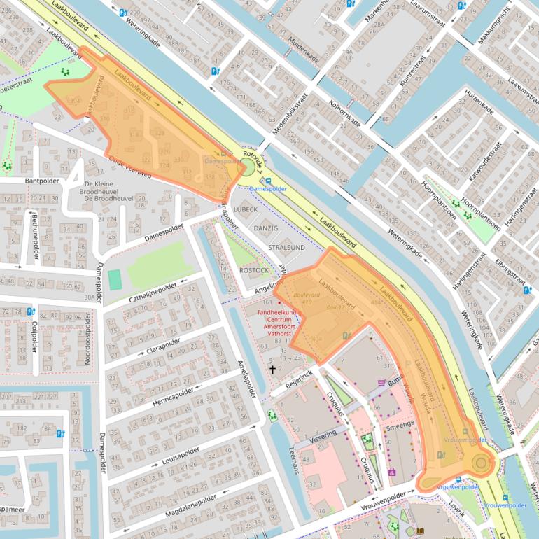 Kaart van postcodegebied 3825KL.