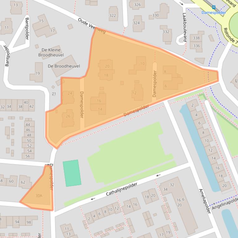 Kaart van postcodegebied 3825LB.
