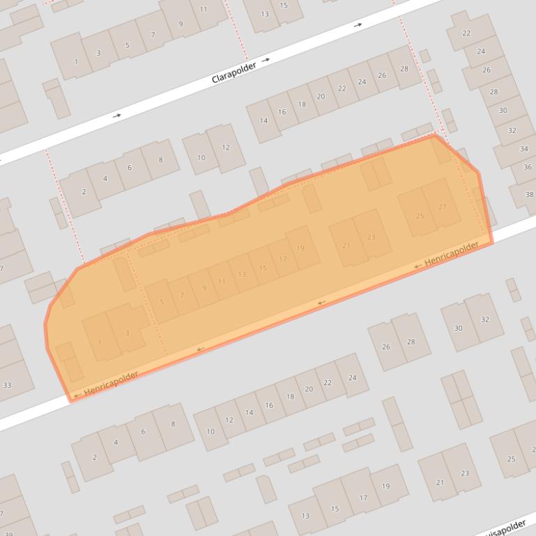 Kaart van postcodegebied 3825LE.