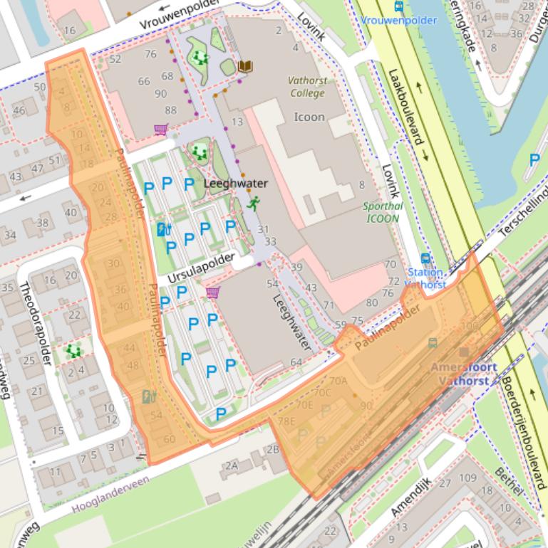 Kaart van postcodegebied 3825LR.