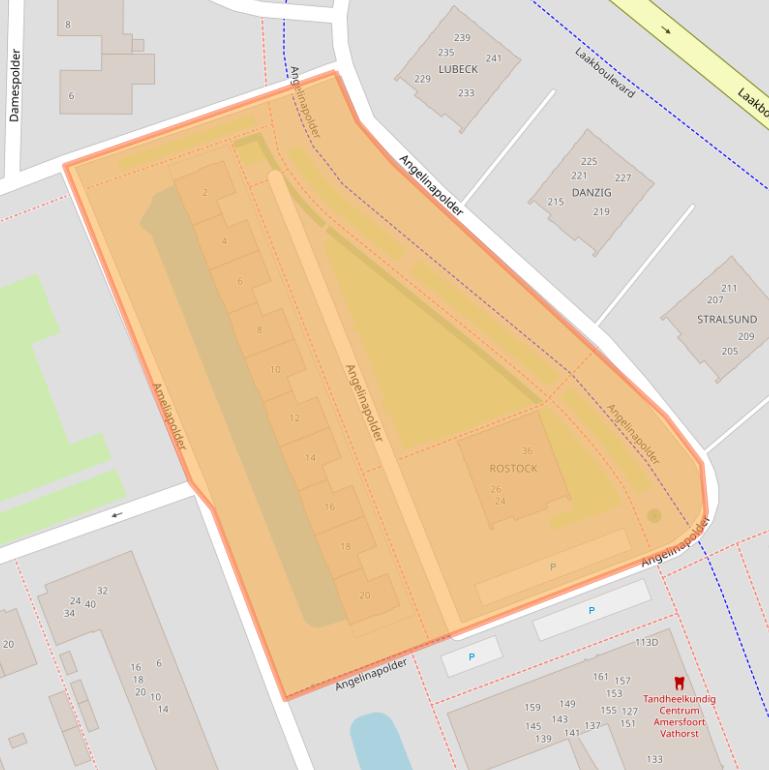 Kaart van postcodegebied 3825LW.