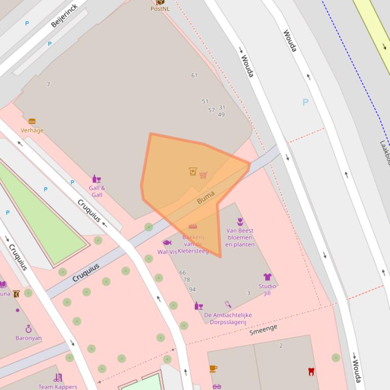 Kaart van postcodegebied 3825ME.