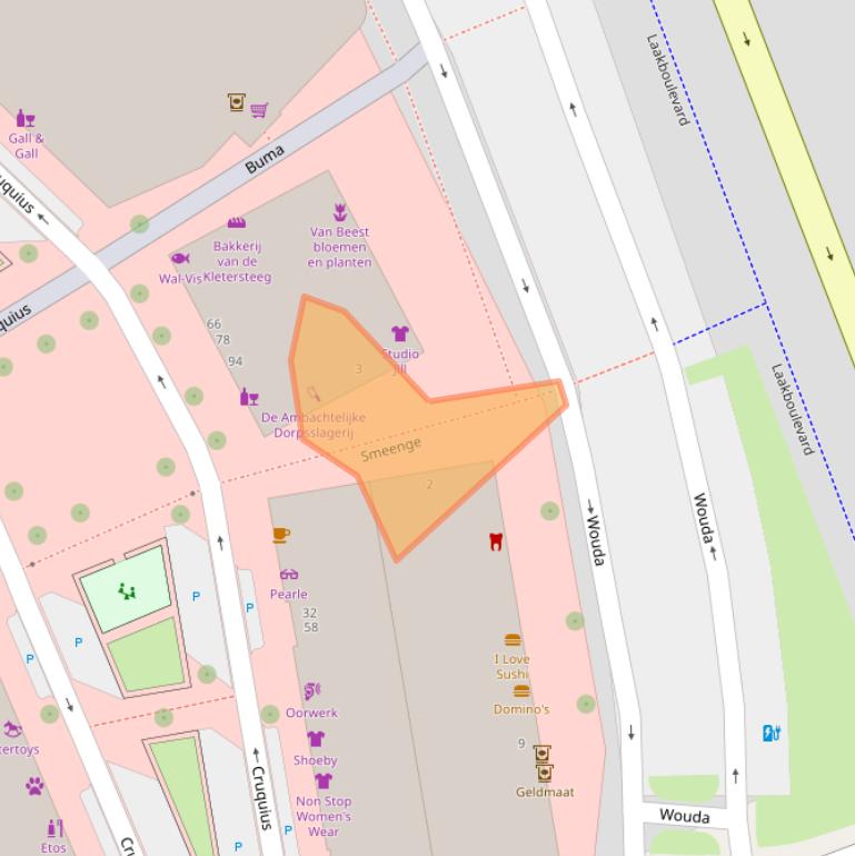 Kaart van postcodegebied 3825MG.