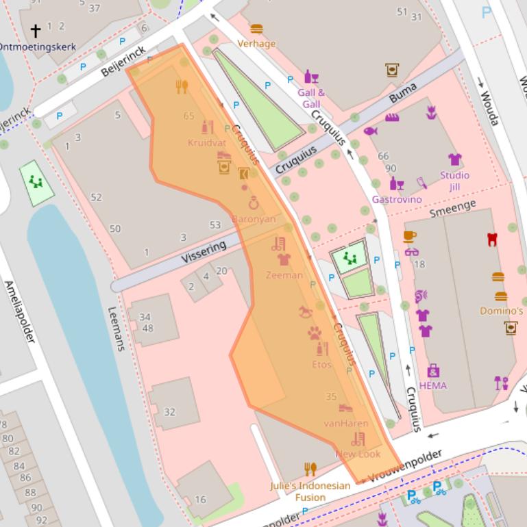 Kaart van postcodegebied 3825MJ.