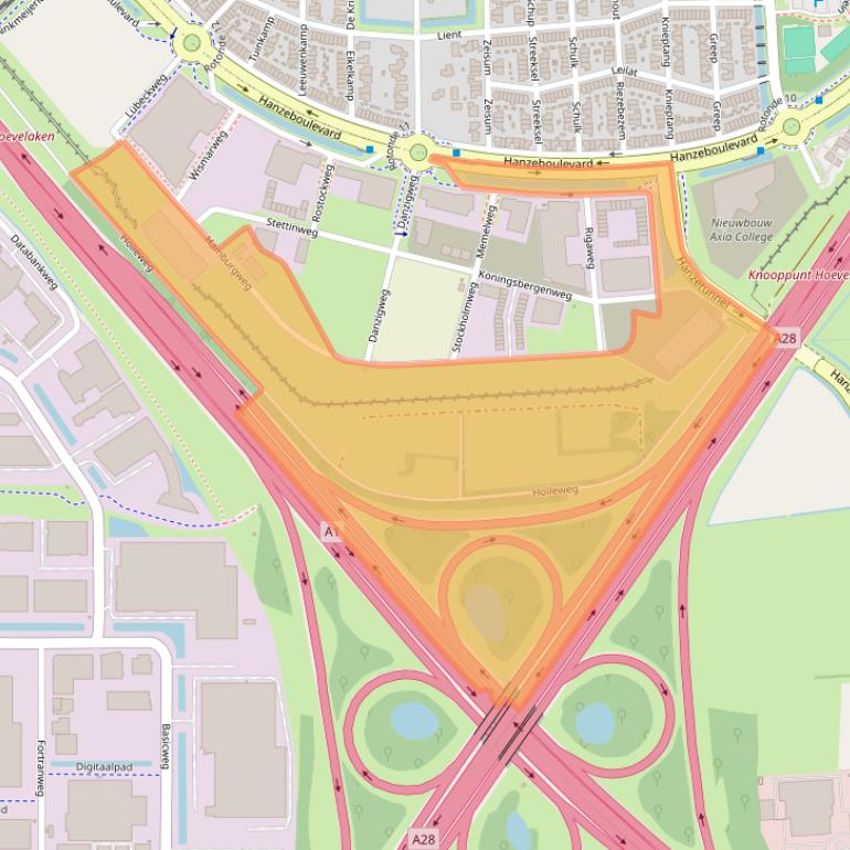 Kaart van postcodegebied 3825PA.