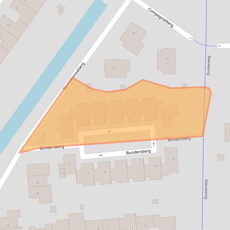 Kaart van postcodegebied 3825RA.