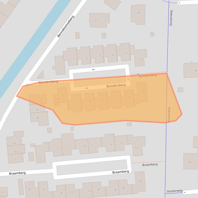 Kaart van postcodegebied 3825RB.