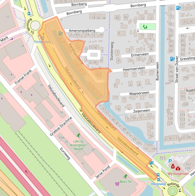 Kaart van postcodegebied 3825RJ.