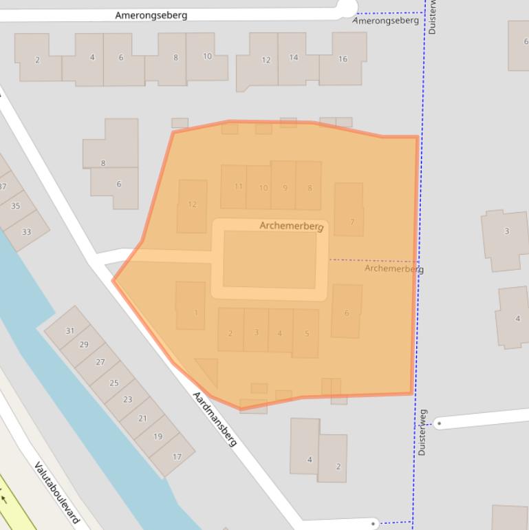 Kaart van postcodegebied 3825RL.