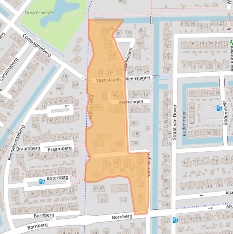 Kaart van postcodegebied 3825RT.