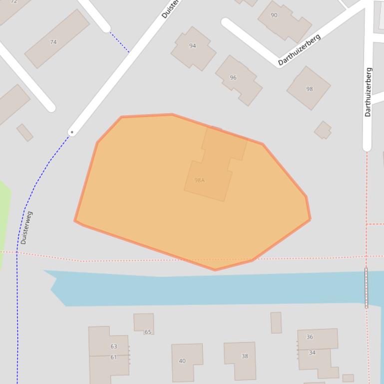 Kaart van postcodegebied 3825RZ.