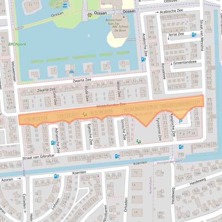 Kaart van postcodegebied 3825WS.