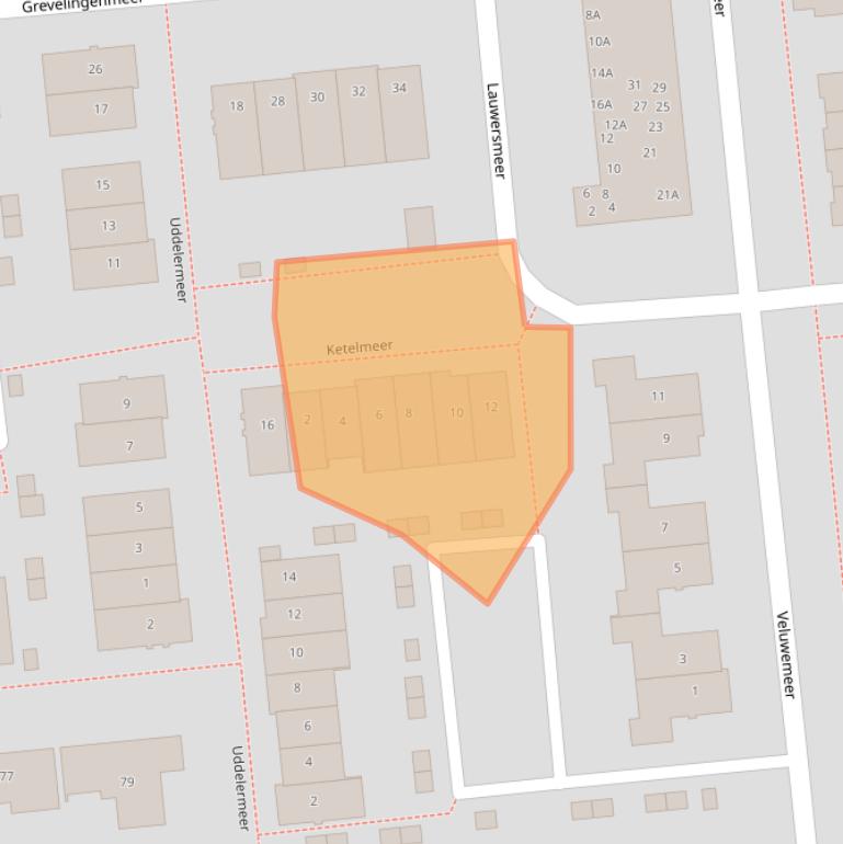 Kaart van postcodegebied 3825XP.