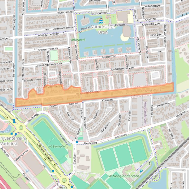 Kaart van postcodegebied 3825XW.
