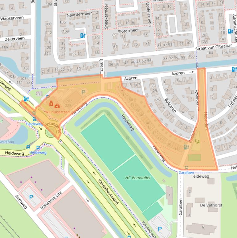 Kaart van postcodegebied 3825ZM.