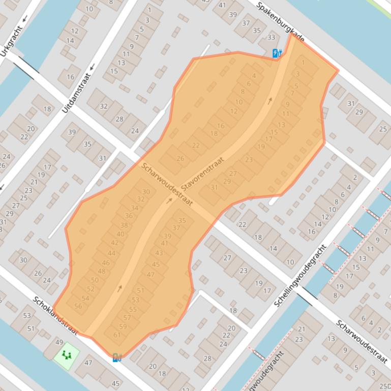 Kaart van postcodegebied 3826CJ.