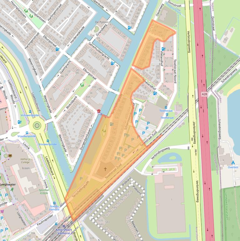 Kaart van postcodegebied 3826DJ.