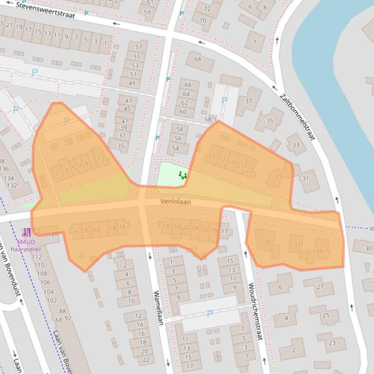 Kaart van postcodegebied 3826JG.