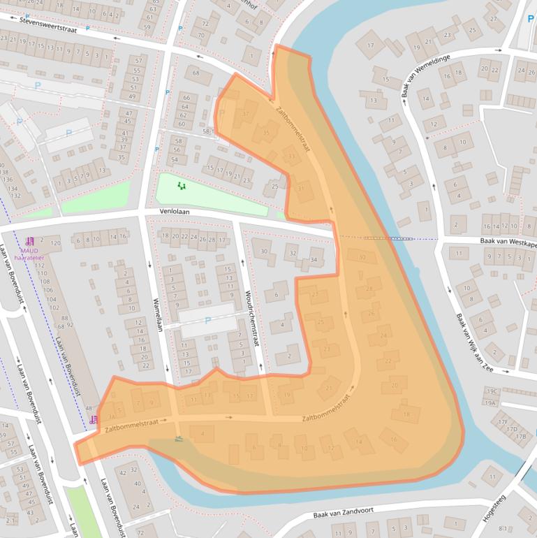 Kaart van postcodegebied 3826JH.