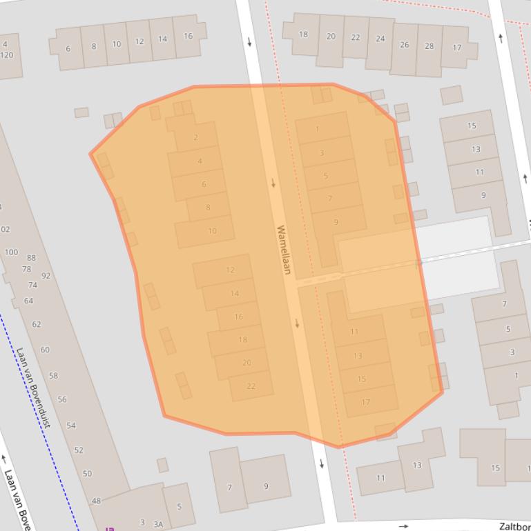 Kaart van postcodegebied 3826JJ.