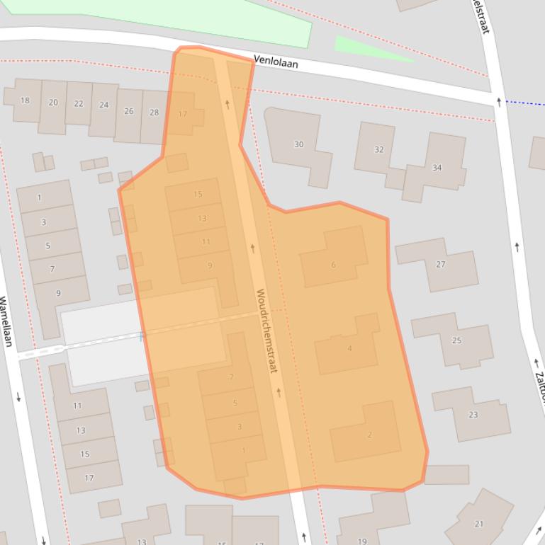 Kaart van postcodegebied 3826JK.