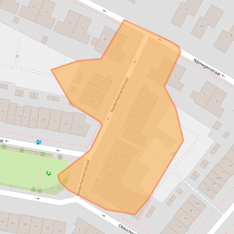 Kaart van postcodegebied 3826JZ.