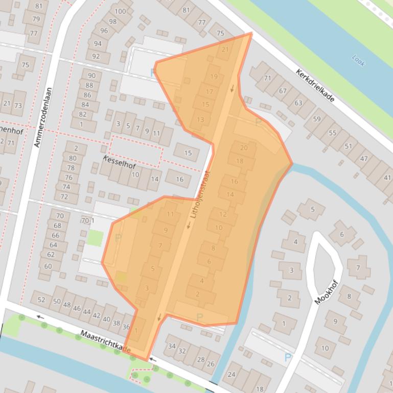 Kaart van postcodegebied 3826KE.