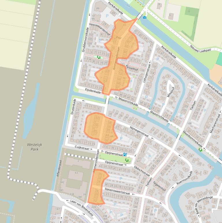 Kaart van postcodegebied 3826KK.