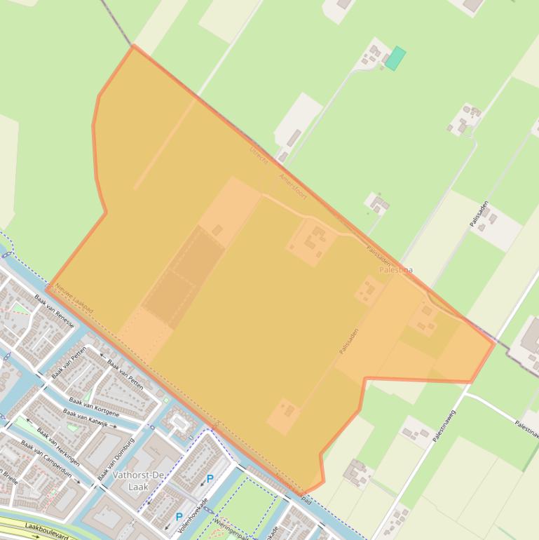 Kaart van postcodegebied 3826NE.