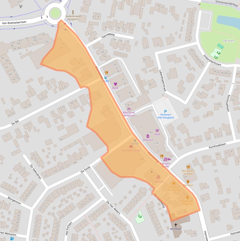 Kaart van postcodegebied 3828AD.