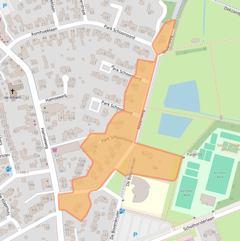 Kaart van postcodegebied 3828AH.