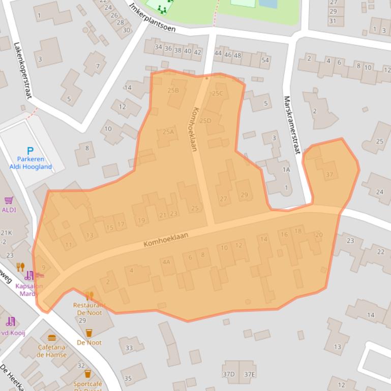 Kaart van postcodegebied 3828AL.