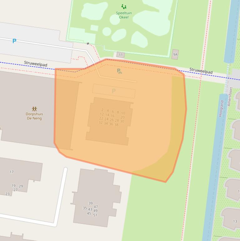 Kaart van postcodegebied 3828AX.