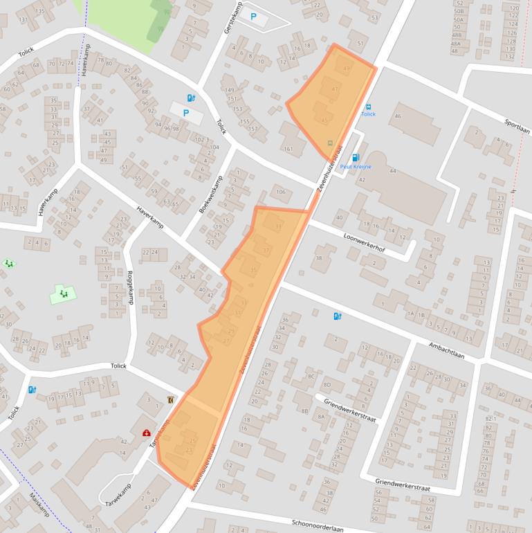 Kaart van postcodegebied 3828BB.