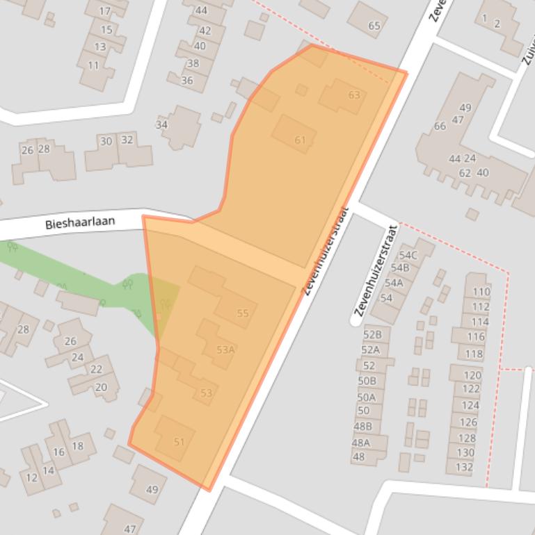 Kaart van postcodegebied 3828BC.