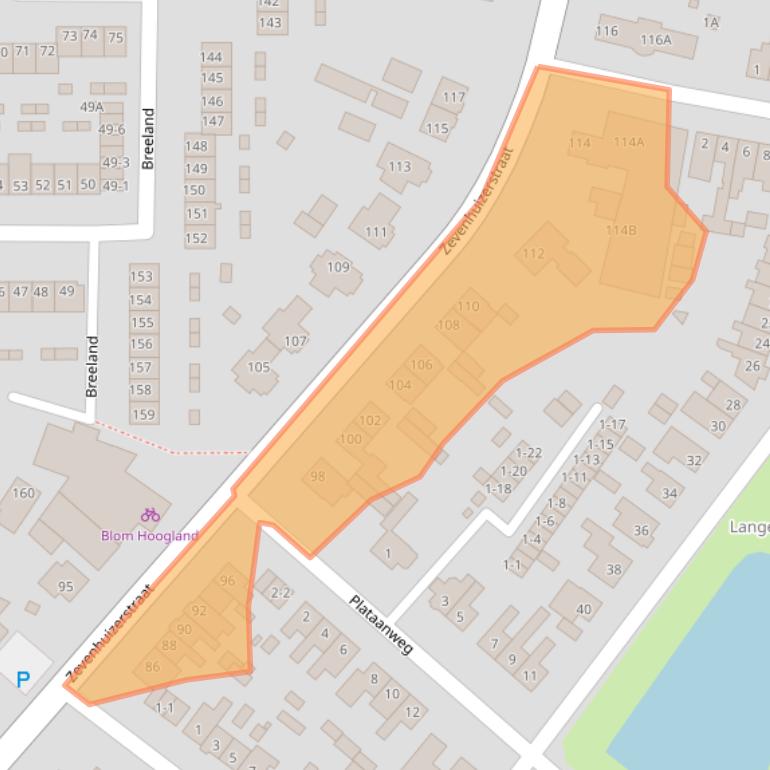 Kaart van postcodegebied 3828BG.