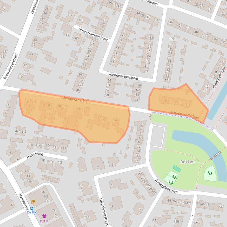 Kaart van postcodegebied 3828BJ.