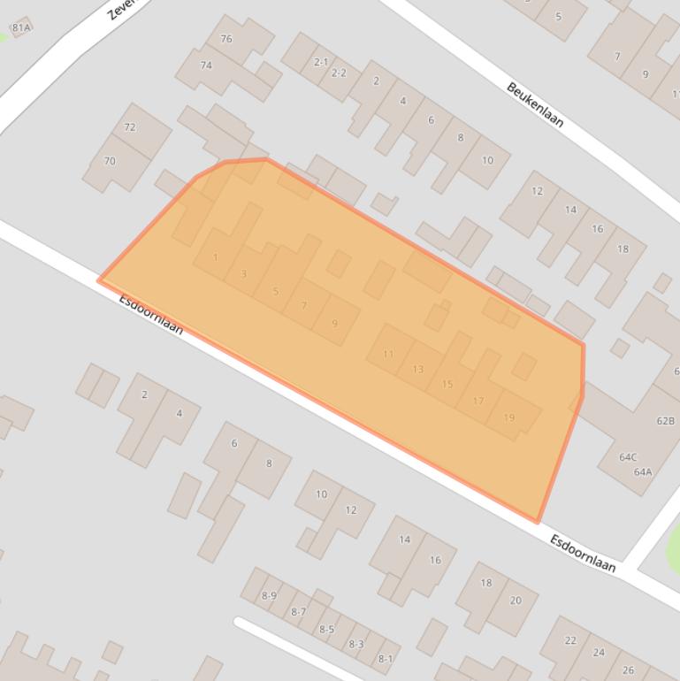 Kaart van postcodegebied 3828BK.