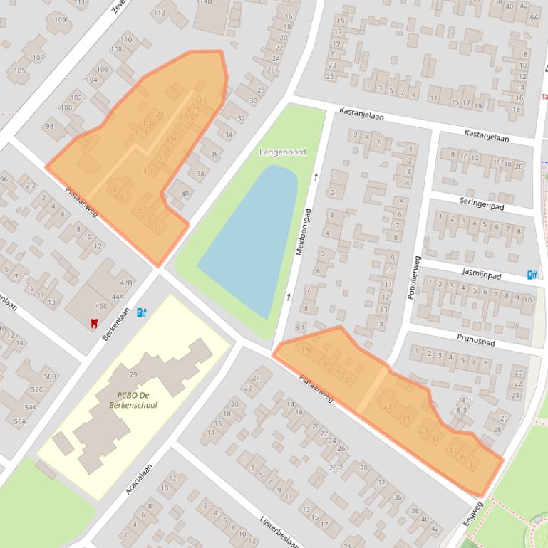 Kaart van postcodegebied 3828BT.