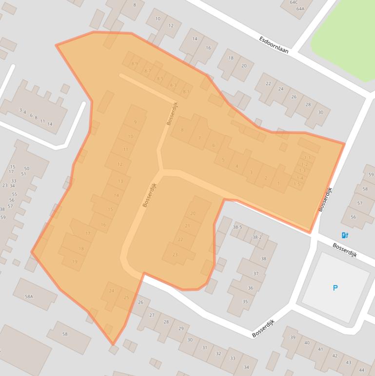 Kaart van postcodegebied 3828CA.