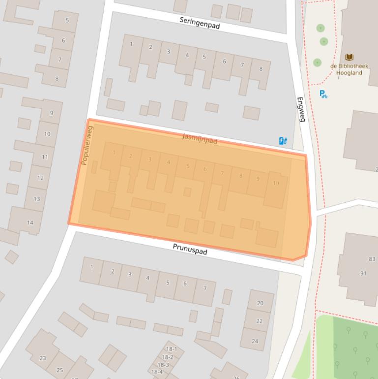 Kaart van postcodegebied 3828CT.