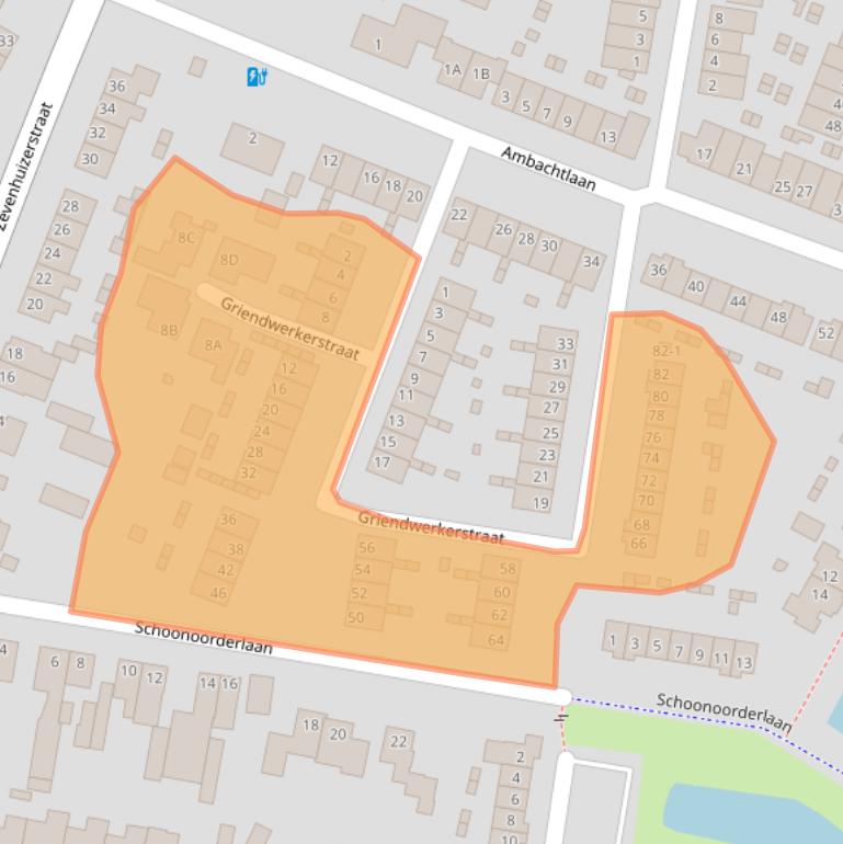 Kaart van postcodegebied 3828DD.