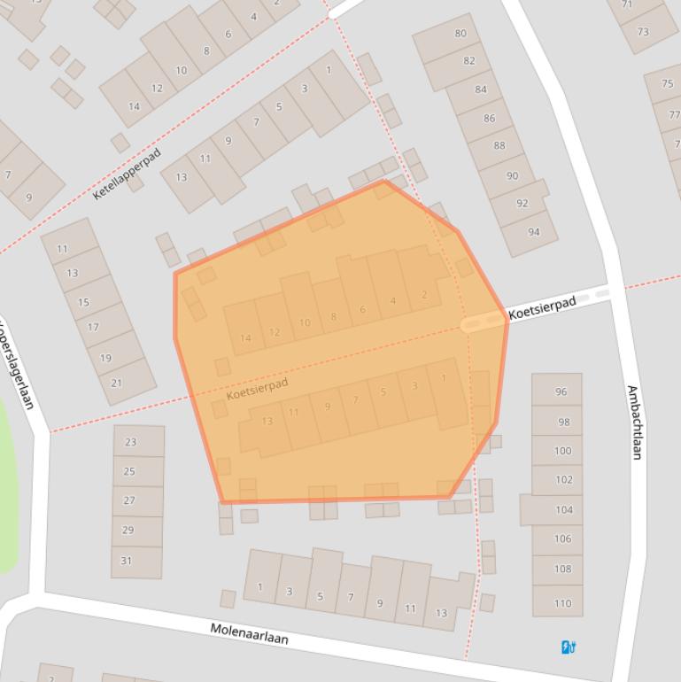 Kaart van postcodegebied 3828DN.